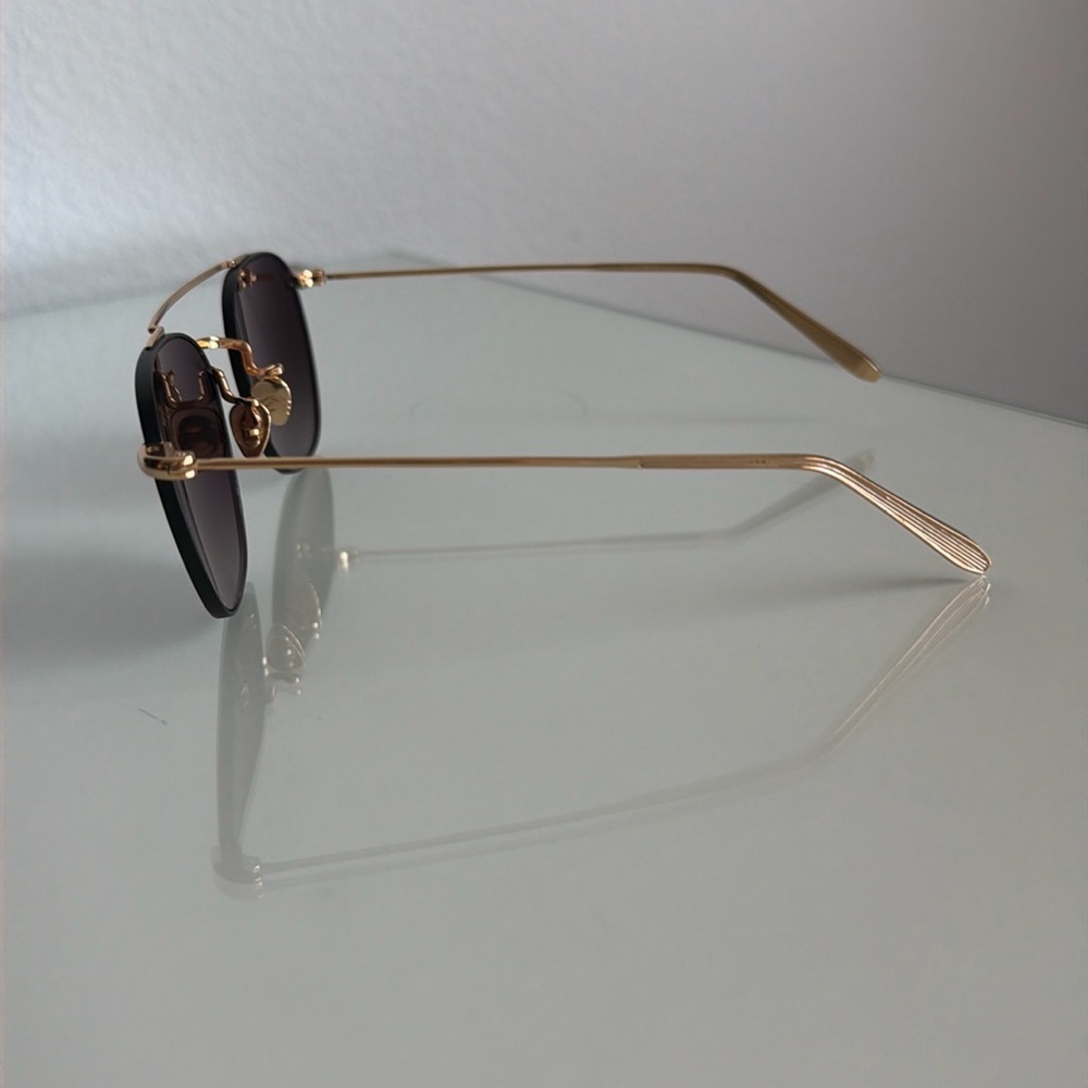 Krewe Earhart Matte Black and 24K Sunglasses - Picture 2 of 9